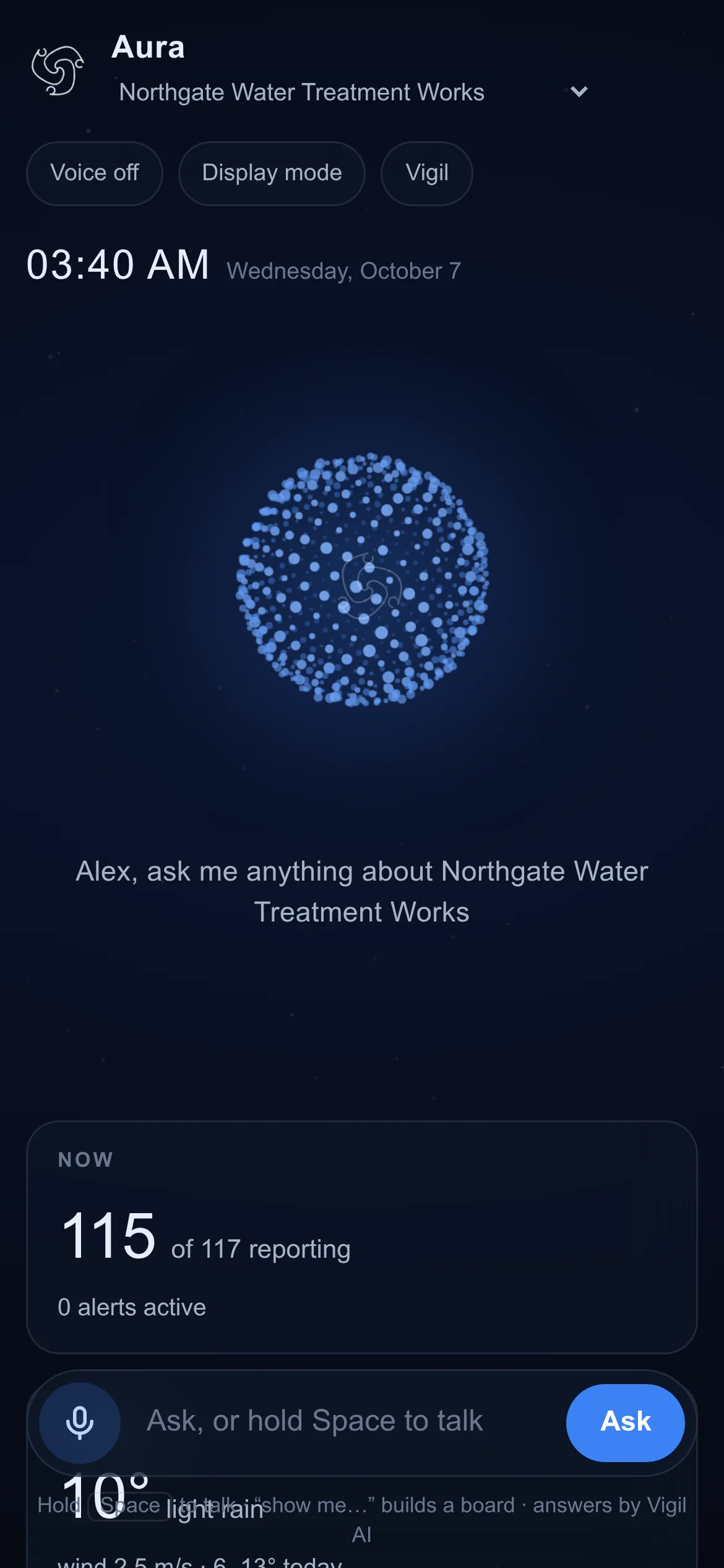 Aura on a phone: the site's pulse, its open issues and the ask bar